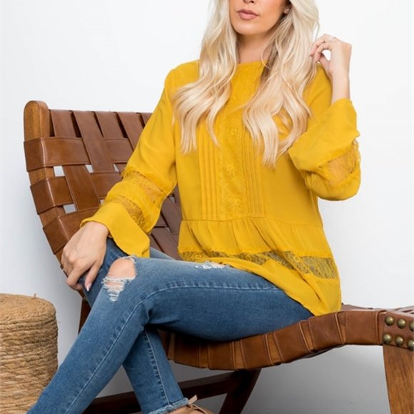 BOHO DOLLZ Yellow Blouse - Picture 6 of 7